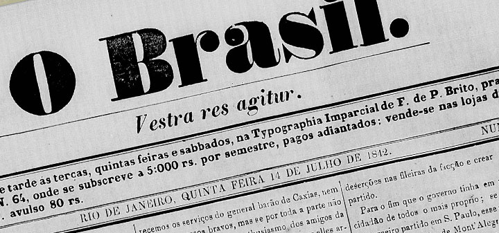 O Brasil, 14/07/1842. Acervo Biblioteca Nacional